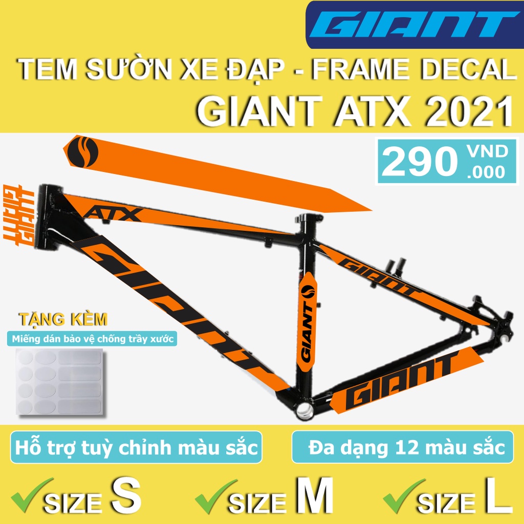 Tem decal dán sườn xe đạp GIANT ATX 2022 | Frame decal