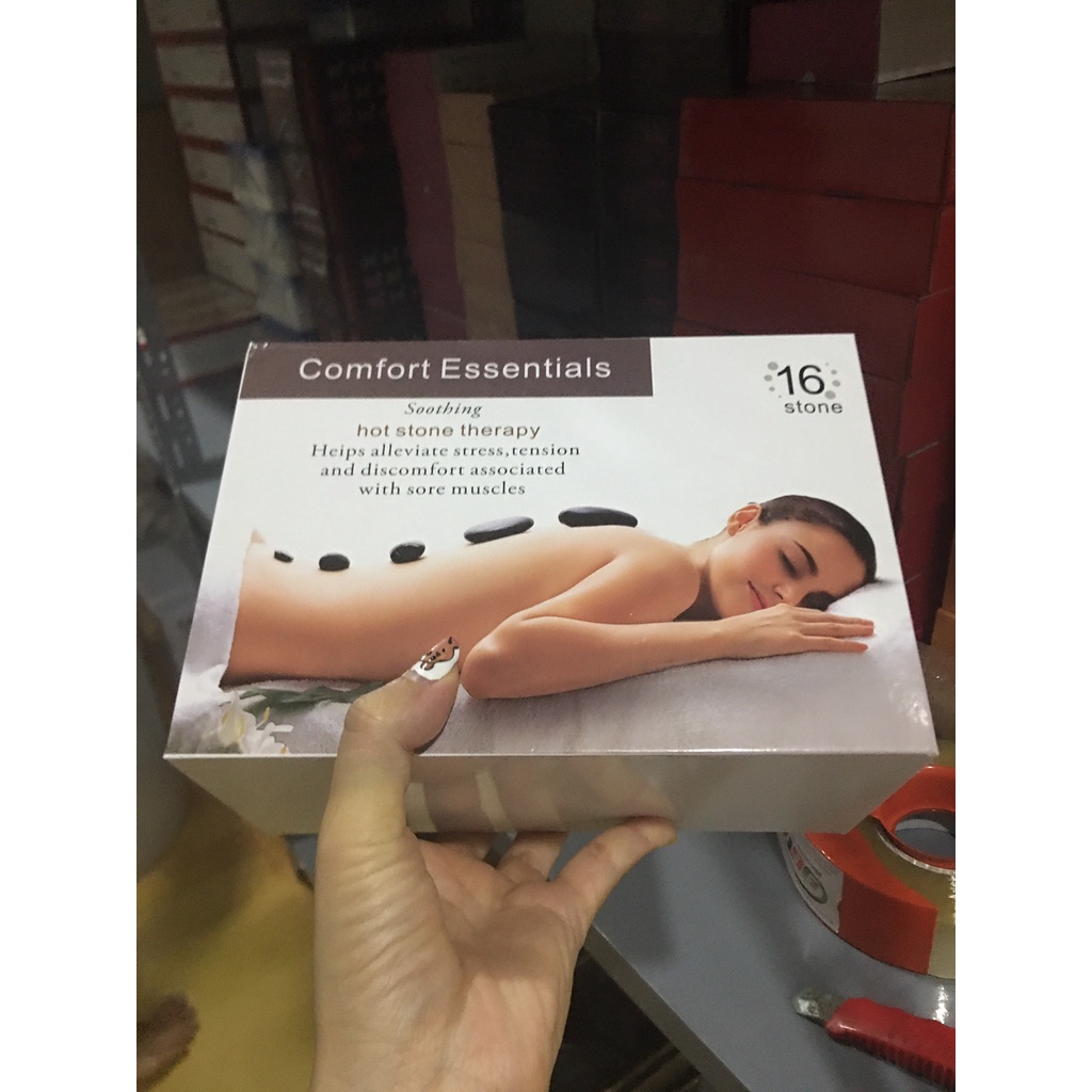 Bộ đá nóng 16 viên dùng massage body, dành cho spa