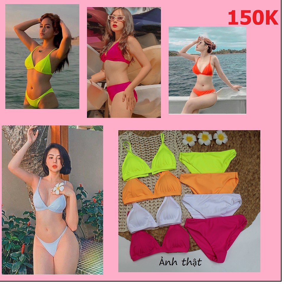 Bikini 🌸[FREESHIP]🌸 Bikini 2 mảnh tam giác neon nhiều màu, cực sexy, quyến rũ | BigBuy360 - bigbuy360.vn