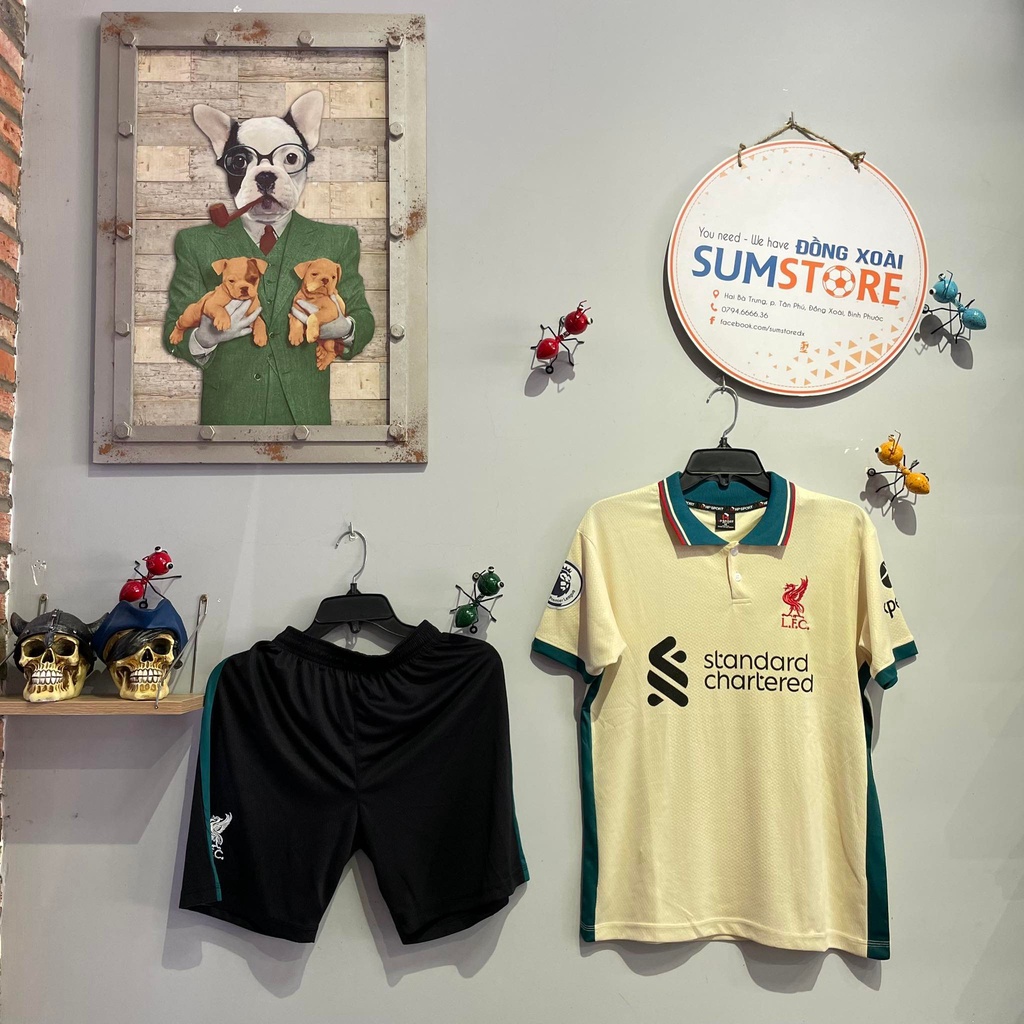 Áo Đá Banh CLB Liverpool Vàng Có Cổ TK HP - Áo Bóng Đá Mẫu Mới, Đẹp, Vải Mè Cao Cấp