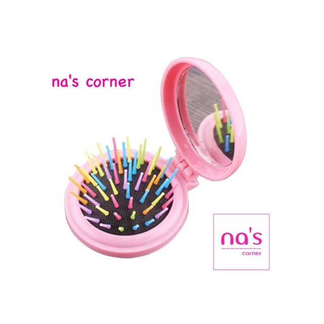 Bộ gương kèm lược gập matxa đầu gấp gọn tiện lợi khi đi du lịch