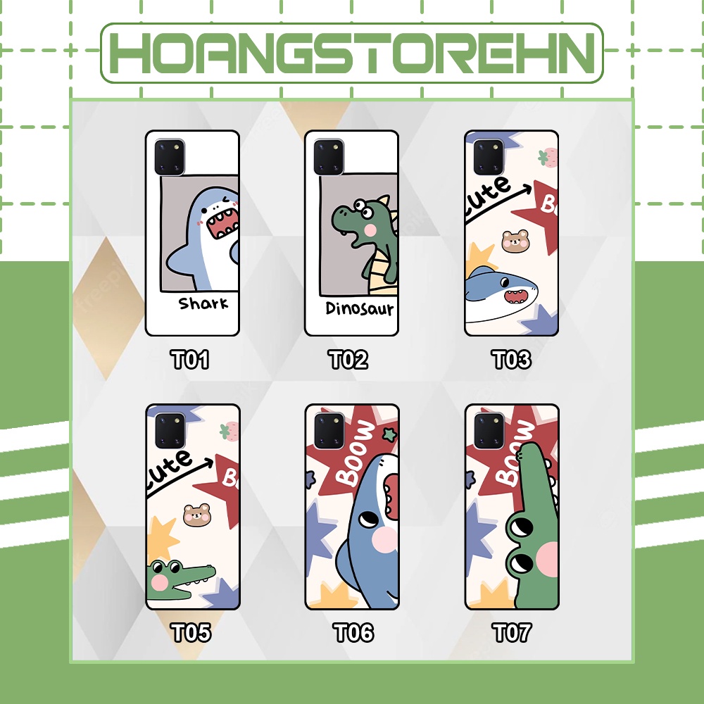 Ốp lưng Samsung Note 10 Lite - S10 Lite in hình cá mập, khủng long dễ thương, cute (T01 - T06)