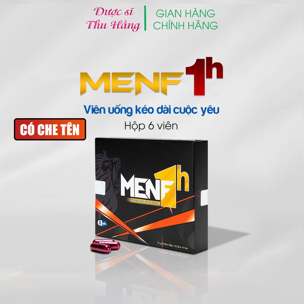 tăng cường sinh lý nam MenF 1H - kích thích nhanh chóng và kéo dài thời gian (hộp 6 viên) (che tên)