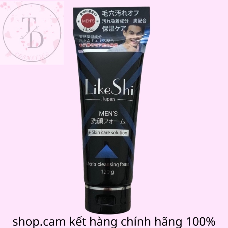 Sữa Rửa Mặt Nam trắng da sạch mụn LIKESHI nhật bản 120ml hàng chính hãng