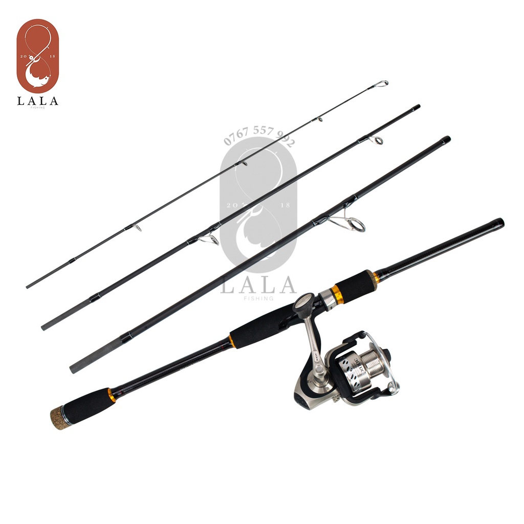 Combo Cần câu máy lure Dominate S-2m1 M ( 4 Khúc) và Máy câu Mitchell 300xe