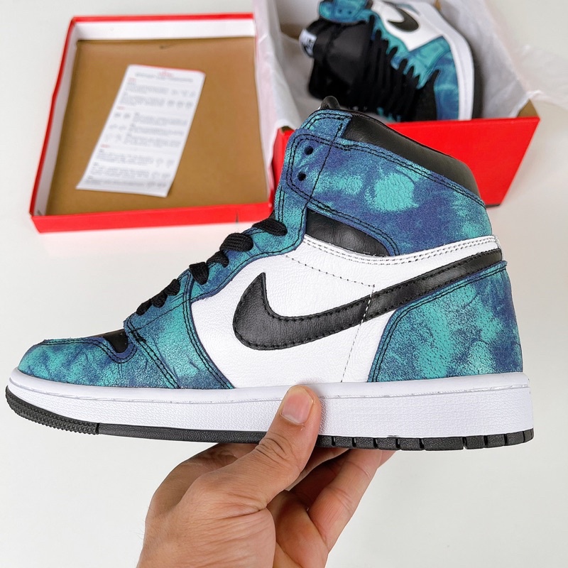 Giày Jordan High Tie Dye ( JD Xanh loang Galaxy ) Bản đẹp  - Fullbox có dây phụ đi kèm