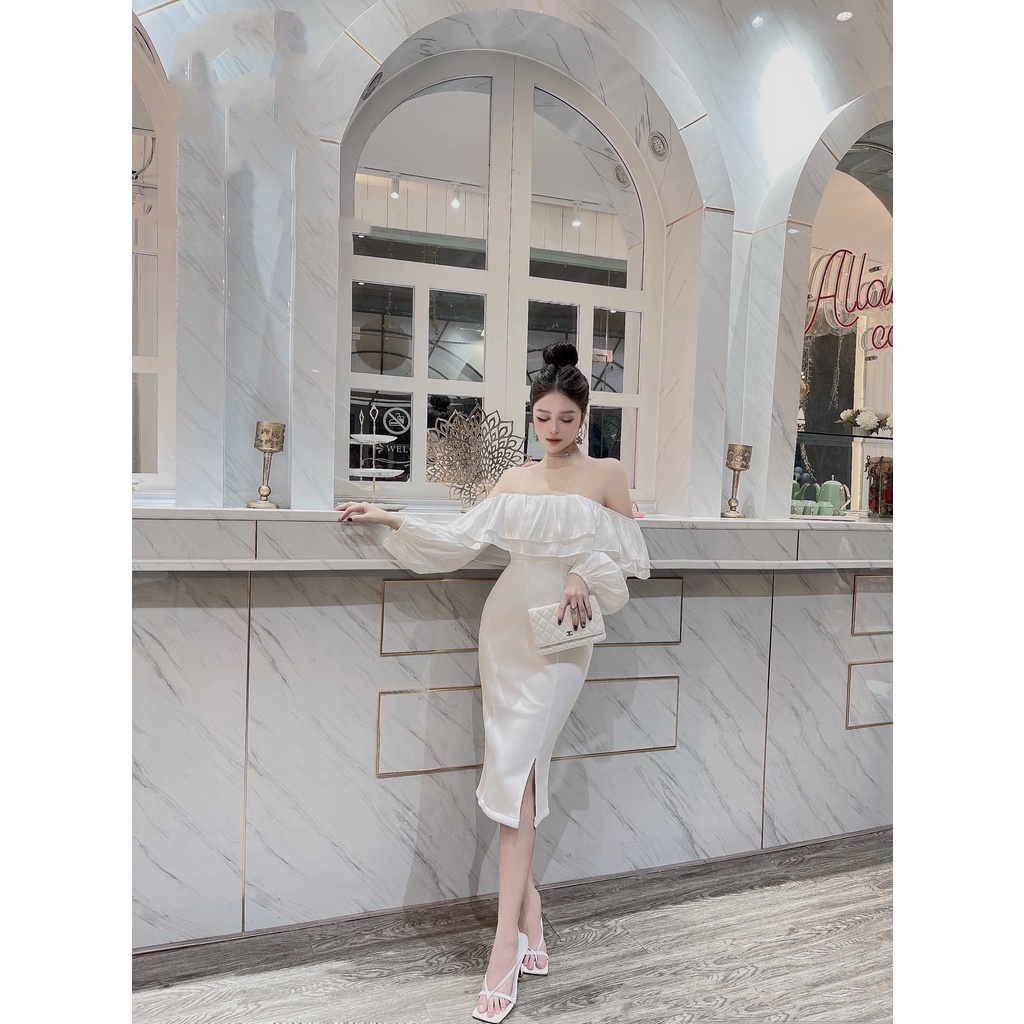 VÁY UMI BÈO TRỄ VAI CO GIÃN 4 CHIỀU - VENUS DESIGN