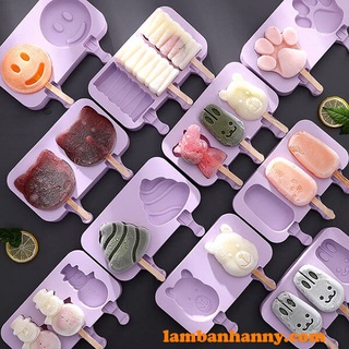 Khuôn làm kem silicon hình thú siêu cute, khuôn kem tặng kèm 50 que