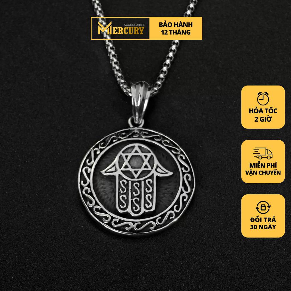 Vòng cổ thời trang nam titan Mercury Hamsa Hand