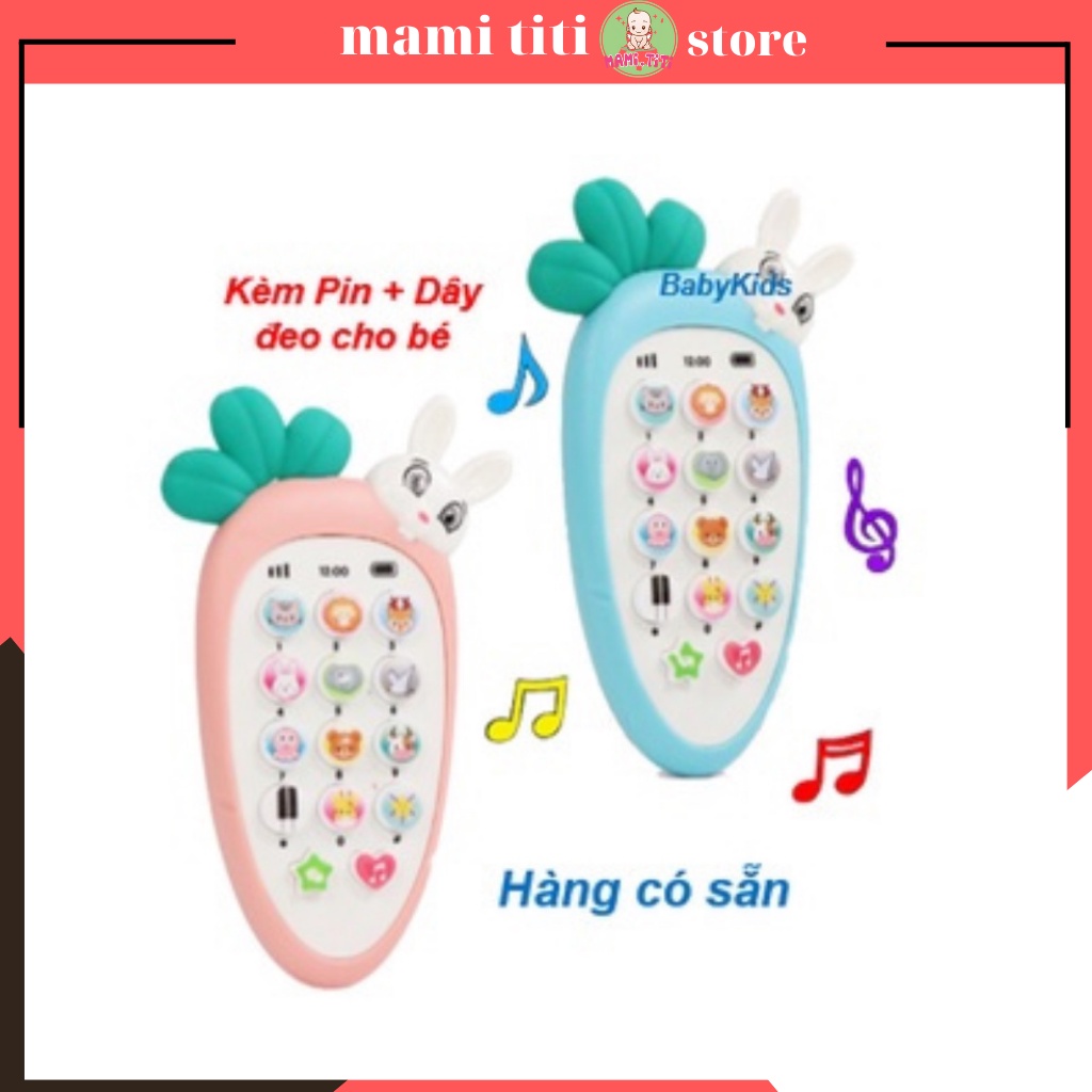 Điện thoại đồ chơi cho bé, điện thoại thông minh Củ Cà Rốt và MÈO TOM biết nói 12 chức năng