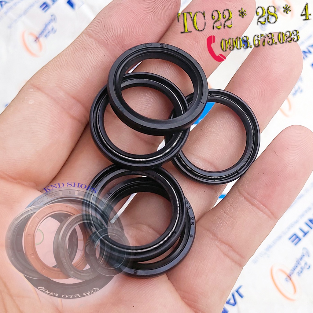 Phốt dầu TC 22*28*4, Phốt chặn nhớt trục chuyên cho phụ tùng xe máy, máy sản xuất công nghiệp | KND Shops