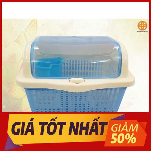 Kệ chén đa năng việt nhật 1 tầng - Kệ úp chén có nắp đậy tiện lợi