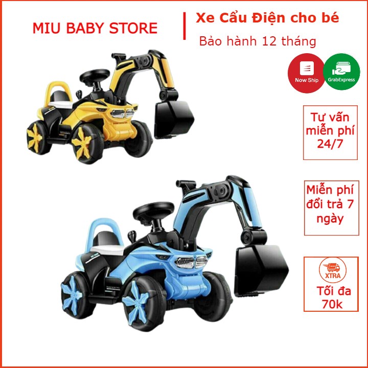 Xe cẩu điện cho bé cỡ lớn hàng cao cấp có nhạc đèn , nhấn chân ga là chạy