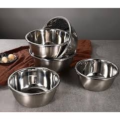 SIÊU HOT Bộ 5 Thau Inox Xuất Nhật Cực đẹp