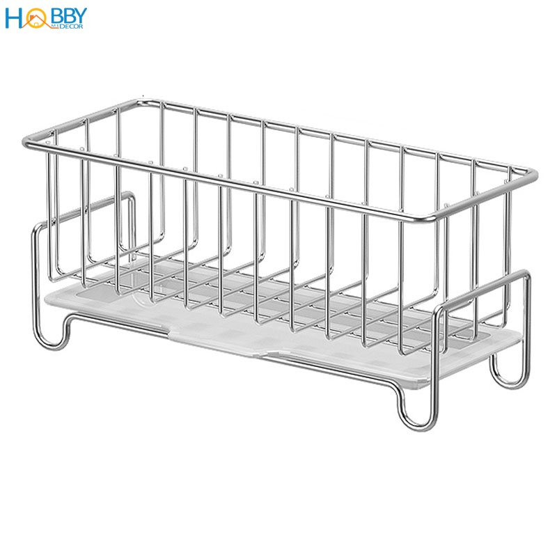 Kệ rổ đựng dụng cụ rửa chén có khay hứng nước HOBBY Home Decor KRC5 - gác lên bồn rửa chén