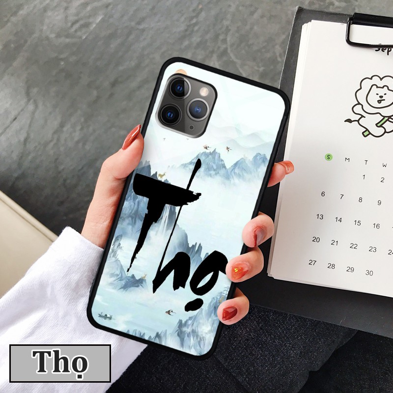 [Mã ELORDER5 giảm 10K đơn 20K] Ốp lưng kính 3D iPhone 11 Pro - chữ thư pháp ý nghĩa