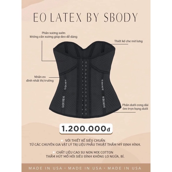 EO LATEX BY SBODY MẪU MỚI TẶNG KÈM GEL TAN MỠ