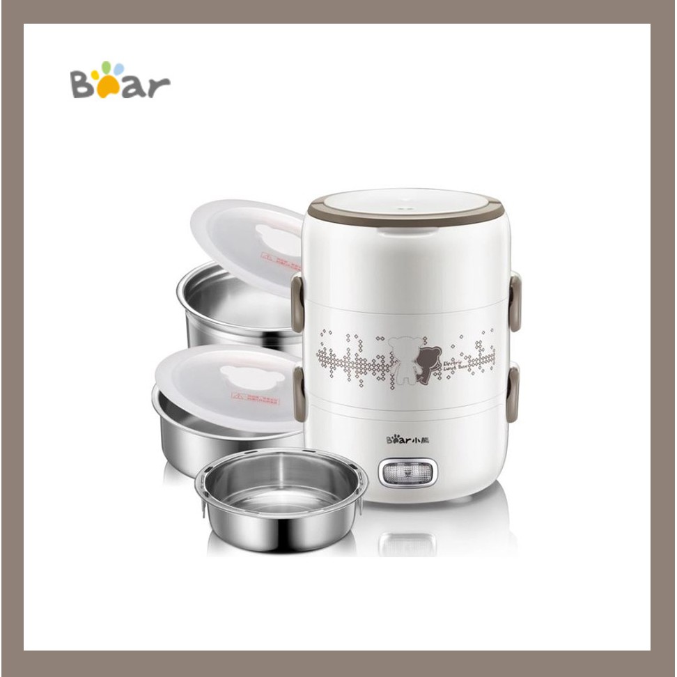 [Mã ELMS5 giảm 7% đơn 300K] Hộp Cơm Cắm Điện Văn Phòng 3 Ngăn BEAR DFH-S2358 Có Thể Nấu & Hâm Nóng (Dung Tích 2L)