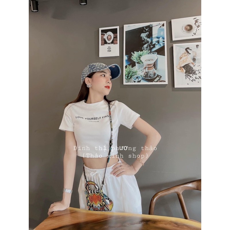 Sét áo crt love yours + quần bom trắng TTB699