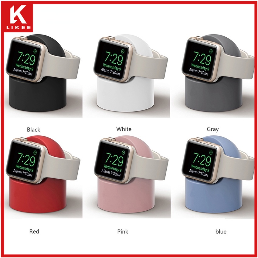 Đế Sạc Bằng Silicon Cho Đồng Hồ Thông Minh Apple Watch Series 7 6 SE 5 4 3 2 1 iwatch 44mm 42mm 40mm 38mm