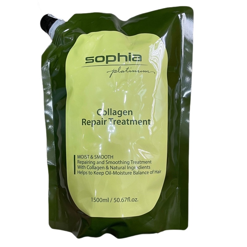 Kem hấp phục hồi tóc Collagen Sophia Repair Treatment Platinum 1500ml (dạng túi)
