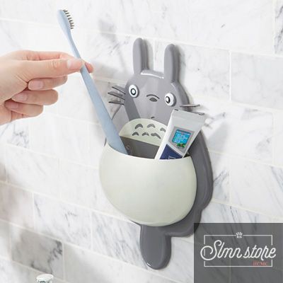 Hộp đựng, kệ treo bàn chải, kem đánh răng hình Totoro dễ thương. Slmn_HBC_totoro