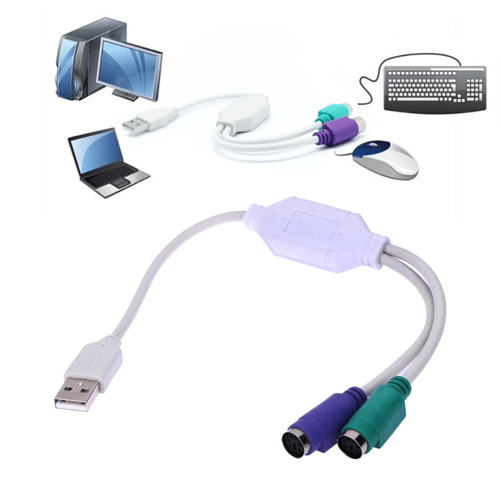 [B-cool]Bộ chuyển đổi bàn phím chuột USB sang PS2 từ cổng U sang cáp tròn