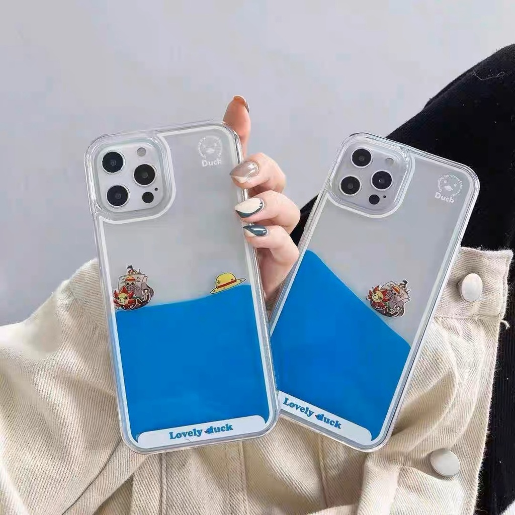 Ốp Điện Thoại Cứng Trong Suốt Viền Mềm In Hoạt Hình One Piece Cho iPhone 14 13 Pro Max 12 11 6 7 8 Plus X XR XS