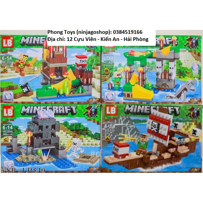 Lắp ráp xếp hình Lego Minecraft My World 549 : Khu vui chơi hải tặc 4 mẫu 200 chi tiết