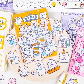 Set sticker hình dán pvc hoạt hình thú cưng dễ thương trang trí sổ tay