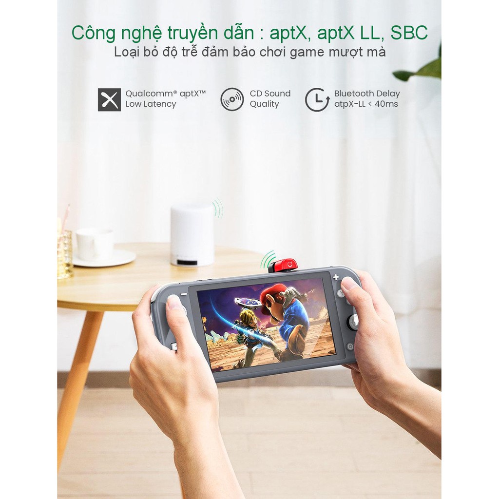 Bộ phát Bluetooth cho máy chơi game Nintendo Switch hỗ trợ APTX Low Latency UGREEN 80188