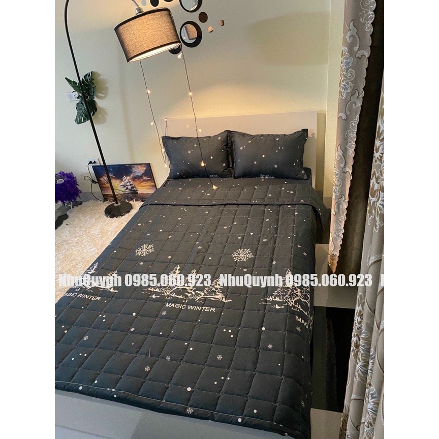 Bộ chăn ga gối bò sữa trắng💖m6/m8💖 drap giường poly, ga trải giường + 2 vỏ gối nằm+1 vỏ ôm+1 chăn hè