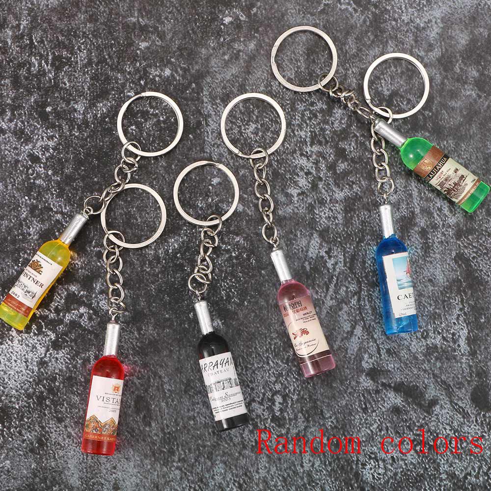 Móc Khóa Hợp Kim Gắn Điện Thoại Di Động Hình Chai Rượu Vang Nhiều Màu