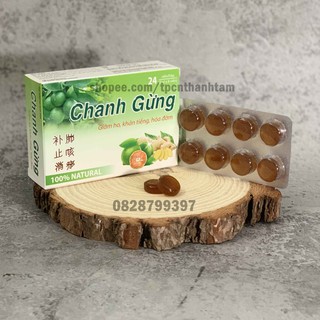 Kẹo ngậm chanh gừng giảm ho, khan tiếng, ho có đờm - hộp 24 viên