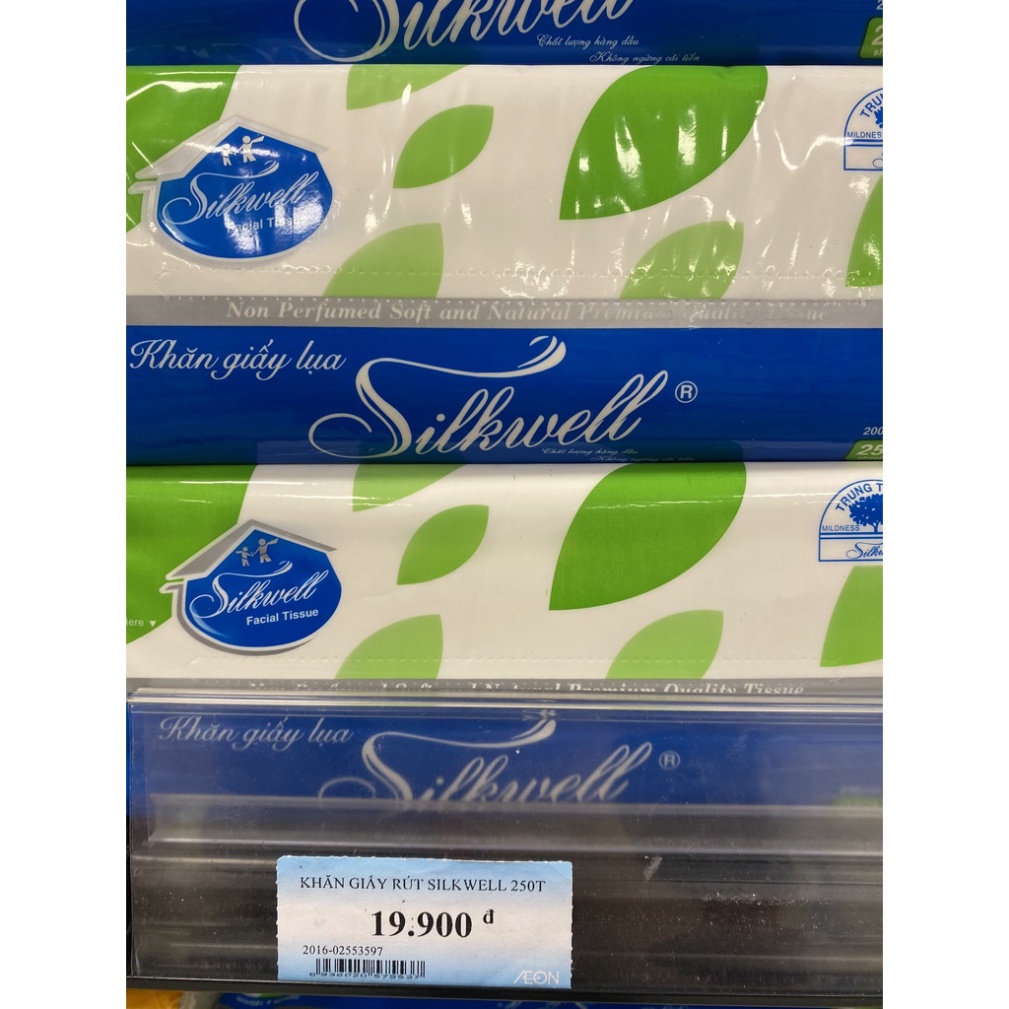 Combo sốc 36 gói Giấy ăn Silkwell 250 tờ khổ 200, khăn giấy rút lụa siêu mềm mịn không tẩy trắng hàng chính hãng