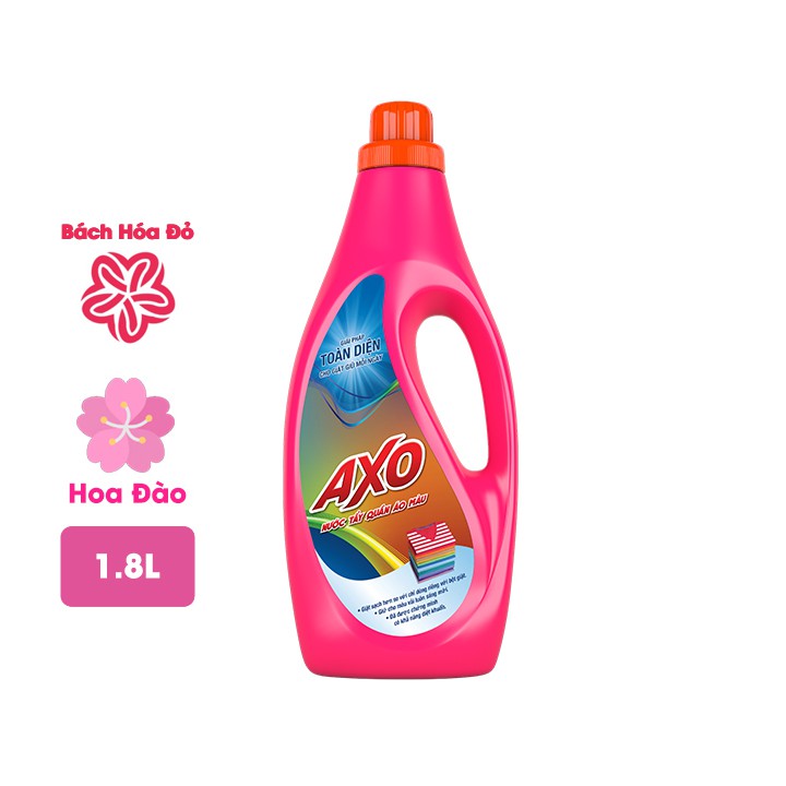 Nước Giặt Tẩy Quần Áo Màu AXO can 18L - Hương Hoa Đào