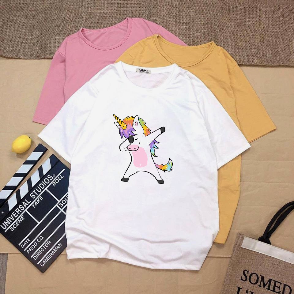 Áo thun tay lỡ form rộng ngựa dabbing vải dày mịn 20N1228