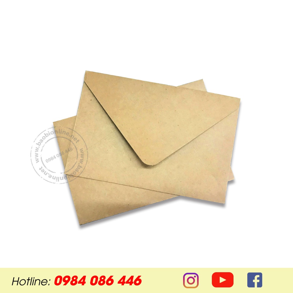 BAO THƯ KRAFT NHẬT NẮP CHÉO 22 x 12 CM CÓ SẴN ĐỊNH LƯỢNG 160GSM - BAOBIONLINE