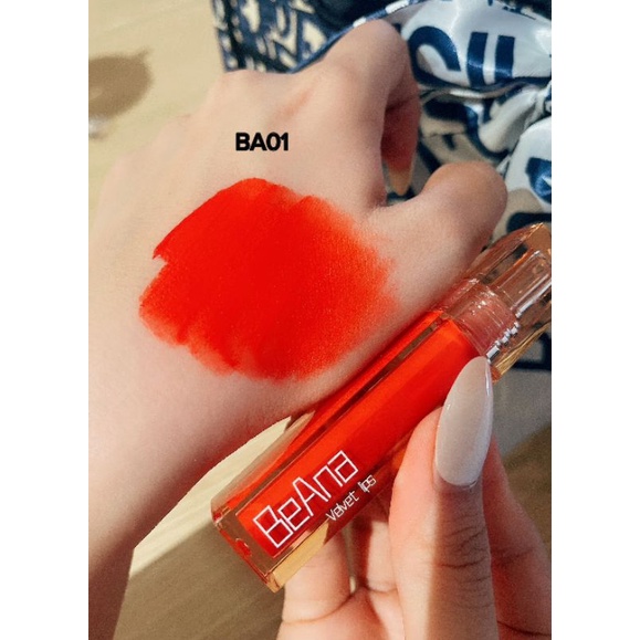 Son kem lì màu Đỏ cam BA01 Beanna vellvetlips cao cấp