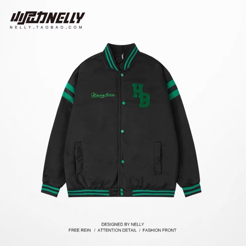 Áo khoác bomber  Nelly Heybig form rộng dành cho nam và nữ 69