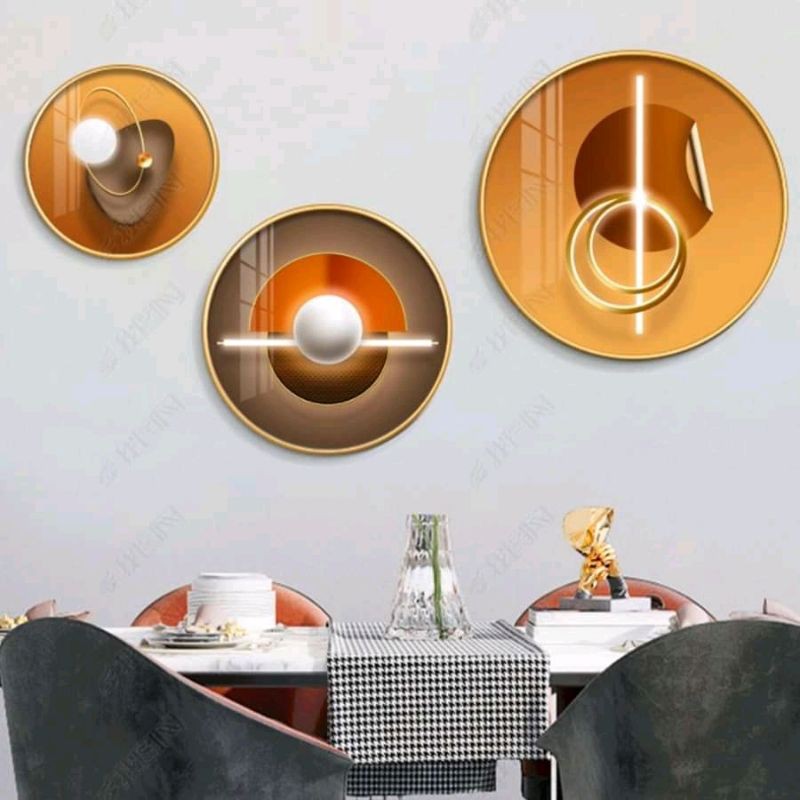 Tranh tráng gương tròn 🍀 SALE HỦY DIỆT🍀 tranh treo tường, tranh pha lê, tranh bộ 3 bức treo phòng khách