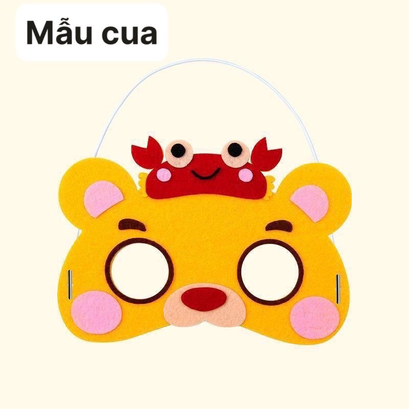 Mặt nạ vải hình thú cho bé, mặt nạ trung thu DIY cho bé, mặt nạ cho bé nhập vai
