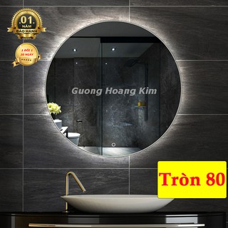 gươn tròn treo tường led cảm ứng 3 chạm thông minh kích thước D80 - guonghoangkim mirror
