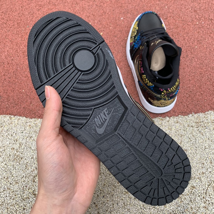 Đôi Air Jordan 1 Low WMNS “BHM” AJ1 Mới 2020 Cánh bay mạ vàng Serpentine CW5580-001