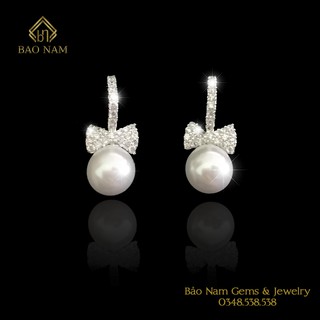 Khuyên tai , Bông Tai Nơ ngọc trai nhân tạo KT00245 - Trang sức BNJ