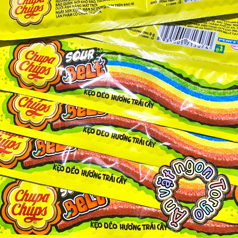 Kẹo dẻo cầu vồng Chupa chups sour belt gói 8g