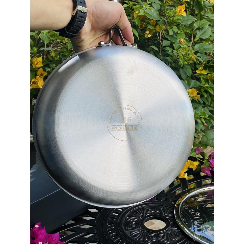CHẢO Chống Dính Bếp Từ ZWILLING J.A Henkels 28CM làm từ Inox 316 đun được mọi loại bếp- Thương Hiệu Đức