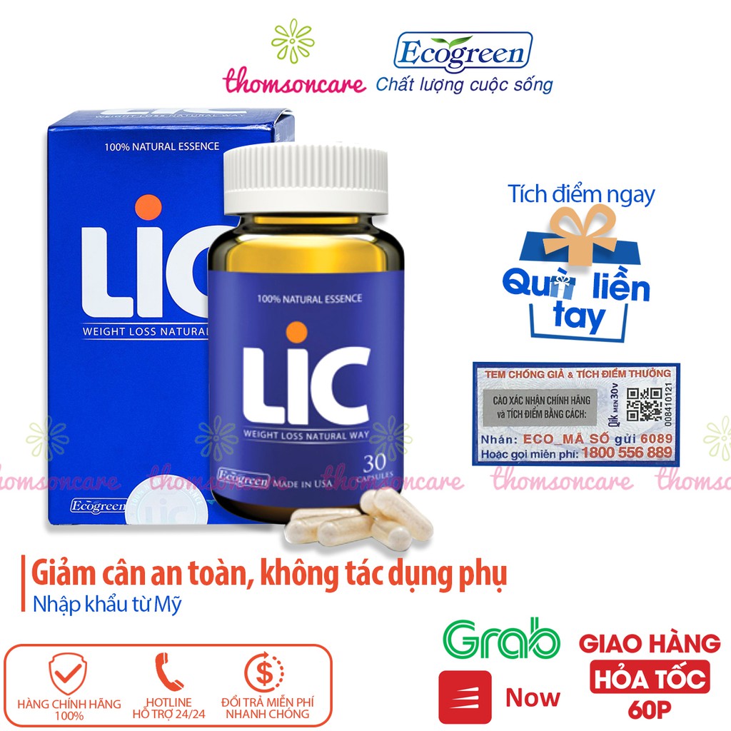 Lic - Giảm cân Có tem tích điểm - Chính hãng Eco - Giảm béo an toàn từ thảo dược, hạ mỡ máu