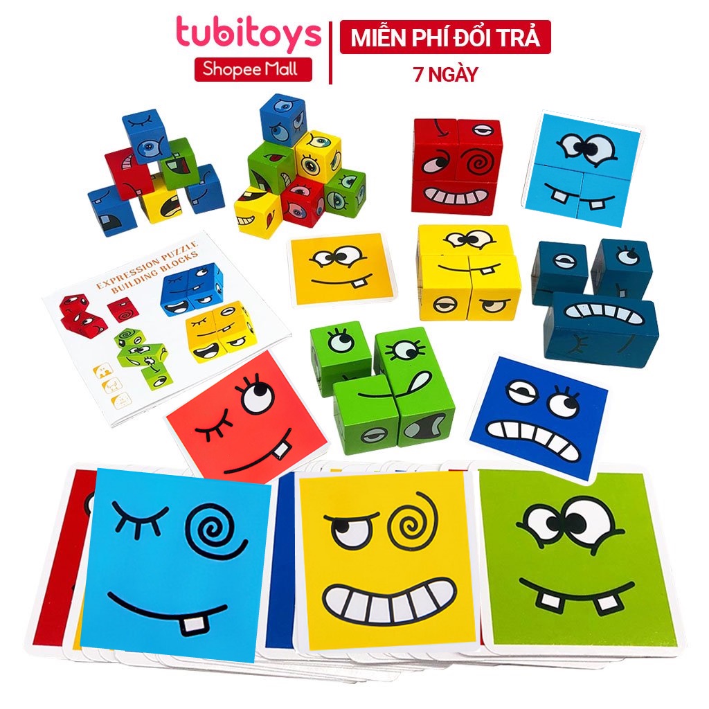 Bộ ghép hình biểu cảm gương mặt Tubitoys cho trẻ xếp hình vui nhộn thumbnail