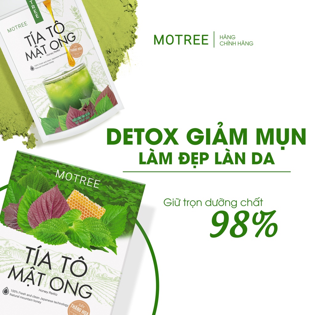 [CHÍNH HÃNG] Bột Tía Tô Mật Ong Motree, 50gr Detox Thanh Lọc Cơ Thể, Giảm Cân Hiệu Quả, Cải Thiện Mụn , Da Đẹp Mịn Màng